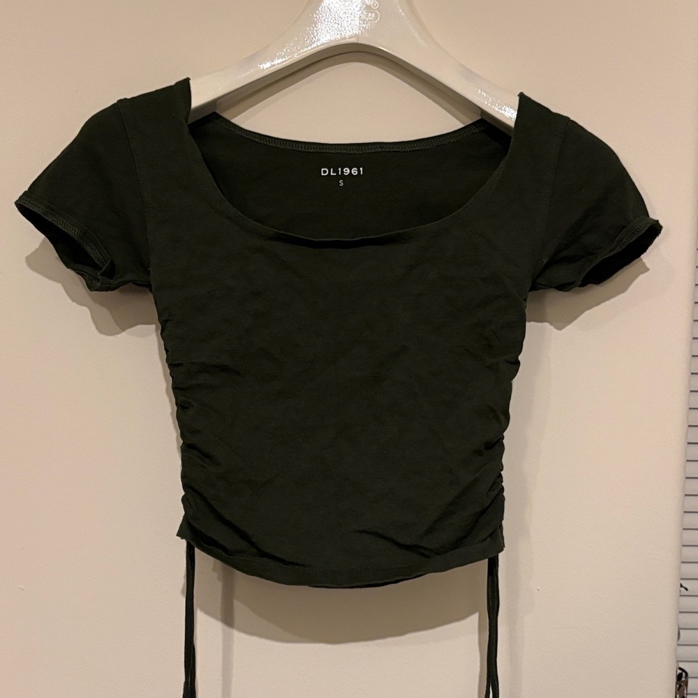 DL1961 Women's Dark Green Crop Top